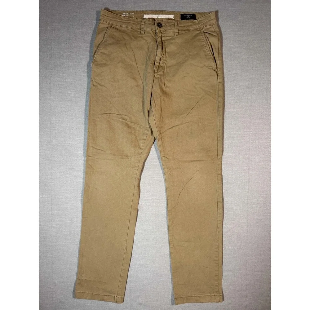 Banana Republic Lived-In‎ Chino Slim Fit Khaki Pants Tan 30x32 Mens